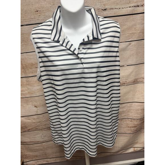 Nike Polo Shirt Womens Size XL Striped Dri Fit Sleeveless Tank Top Casual Golf - Picture 5 of 12